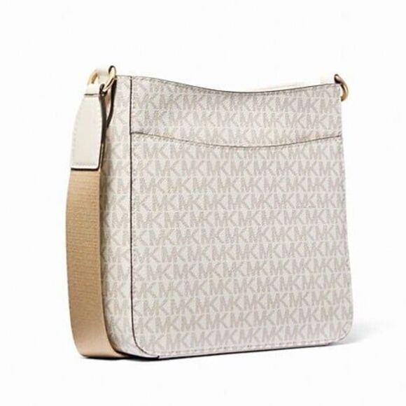 New Michael Kors Jet Set Travel Small Logo Messenger Bag Light Cream Multi - Picture 2 of 4